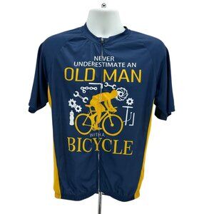 NEW 21 Grams Mens XL Cycling Jersey Never Underestimate An Old Man With A Bike